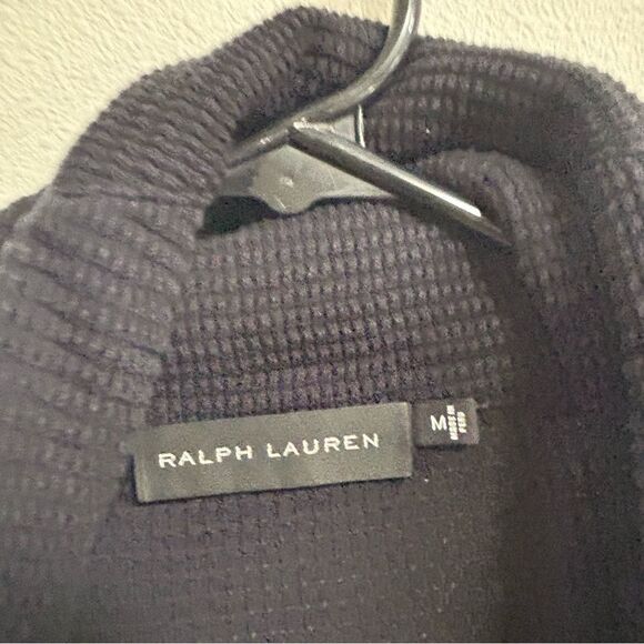 Ralph Lauren Black Knit Cotton Men's Cardigan Size Medium - Picture 3 of 6